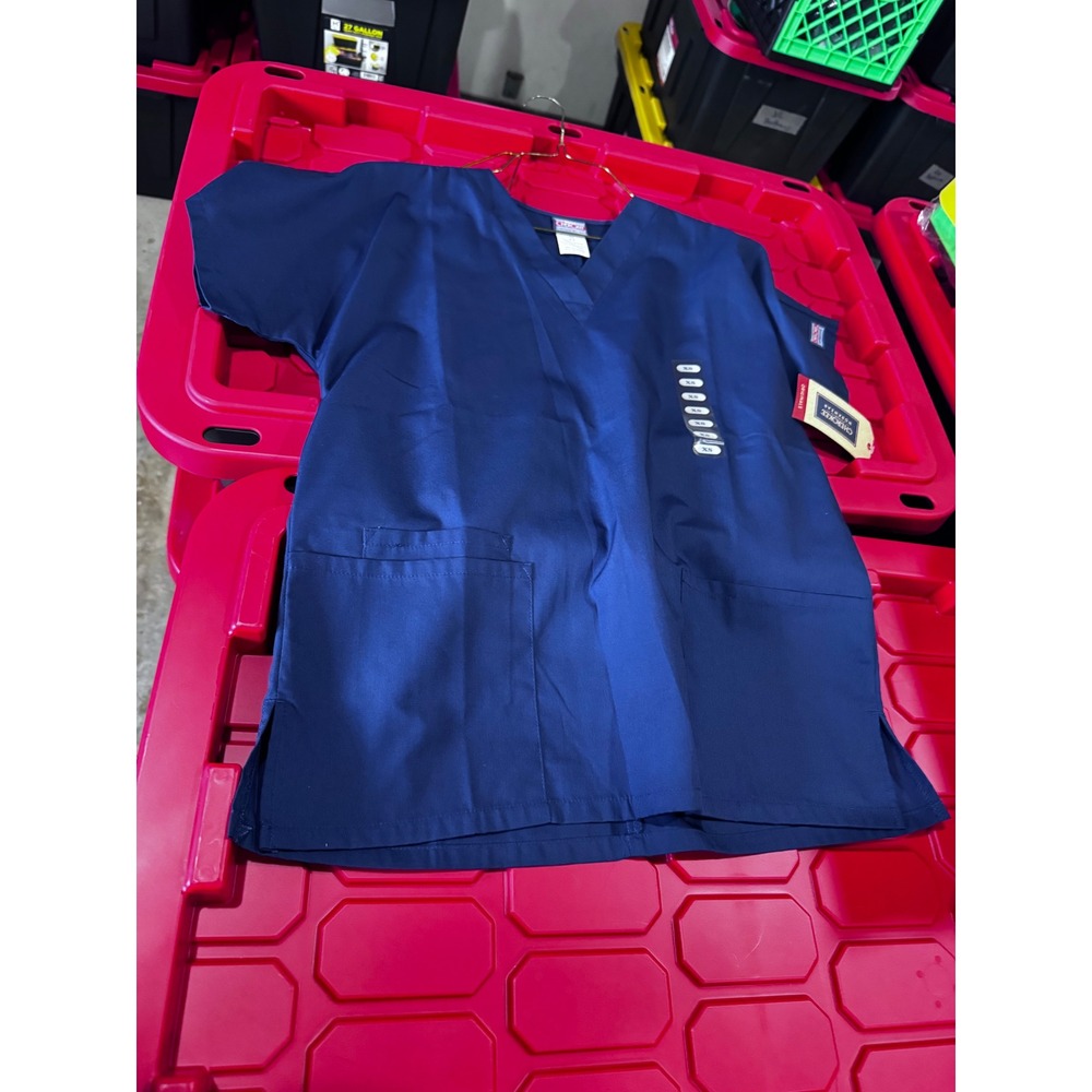Cherokee Workwear Originals Navy Blue V-Neck Scrub Top XS 4700